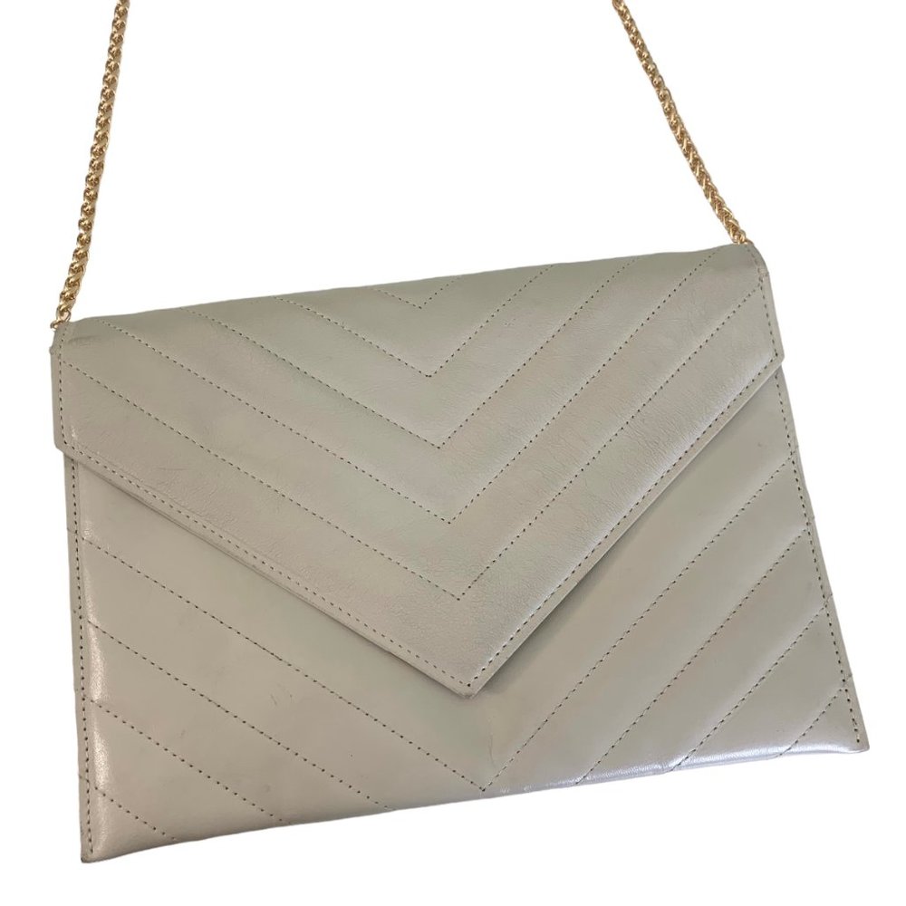 YSL Vintage Leather Quilted Clutch Bag - Picture 3 of 12